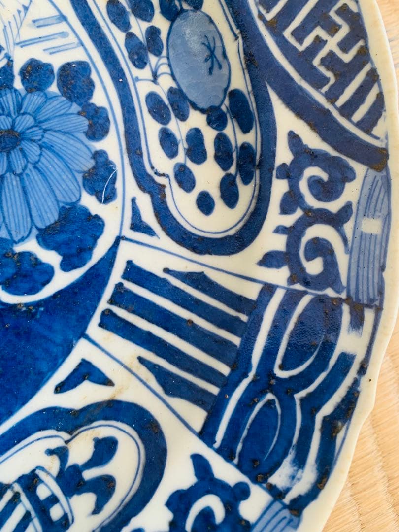 中国明時代末期染付(青花)大皿