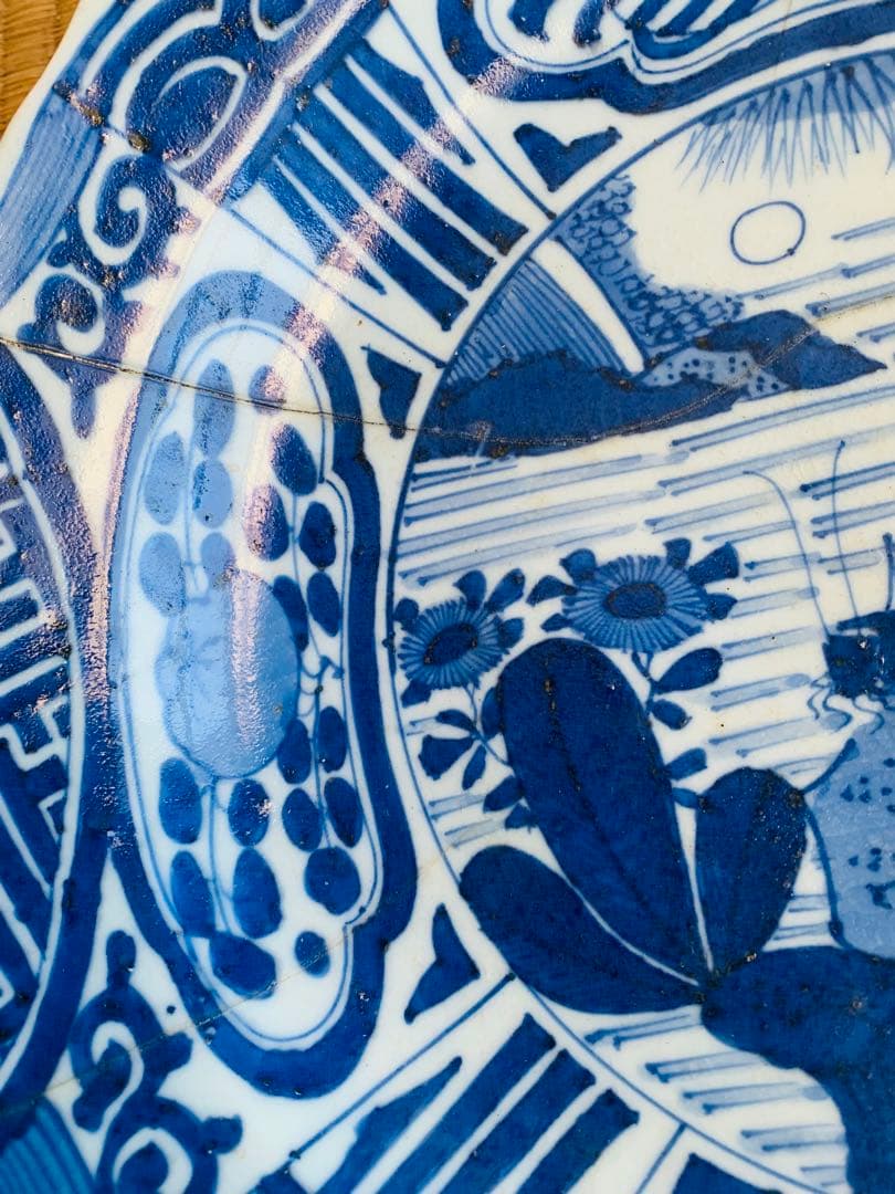 中国明時代末期染付(青花)大皿