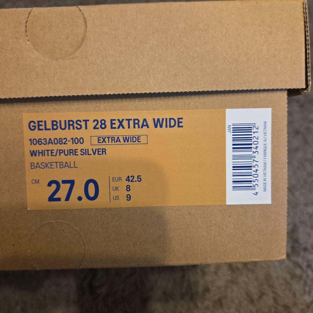 新品 アシックス ゲルバースト バスケ 27cm 白