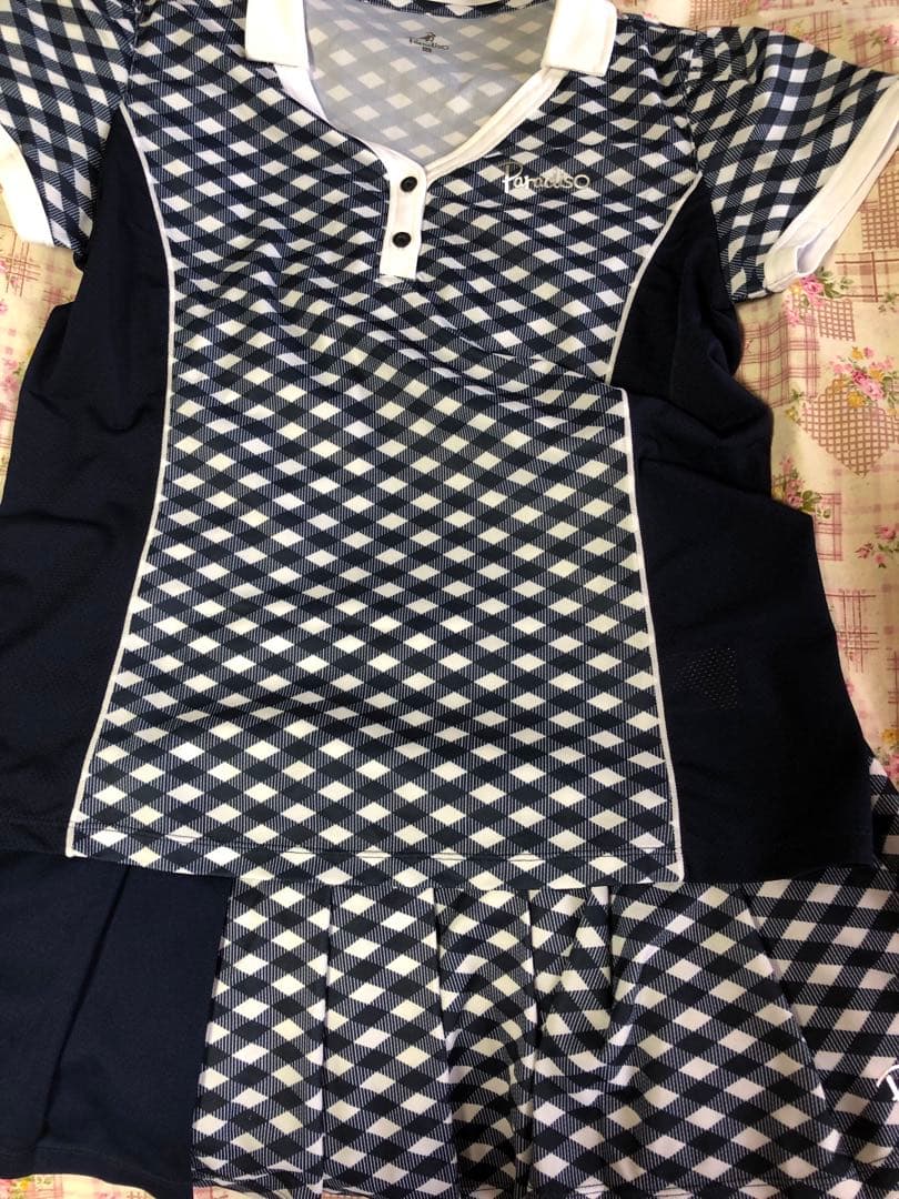 美品　パラディーゾ テニス　シャツ　スコート 2種　LL ネイビー