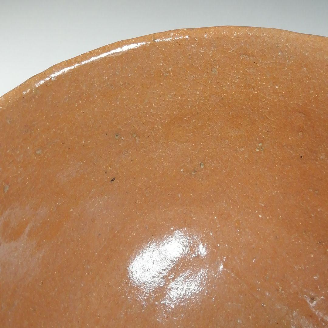 Ｗ５９　茶碗　『加賀楽　赤茶碗』『夢香山々荘　岩田正比古 作』　共箱　茶道具