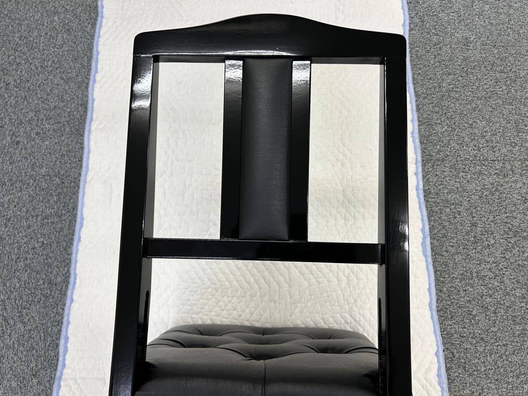 トムソン椅子　高級座面　背もたれ付き高低椅子　ピアノ椅子