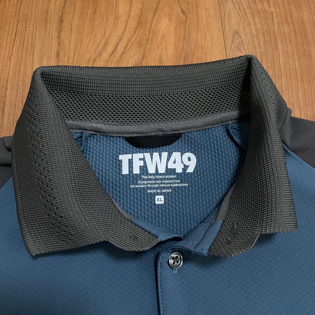 定価3.1万　TFW49 ロング　ポロシャツ　ネイビー　ゴルフ
