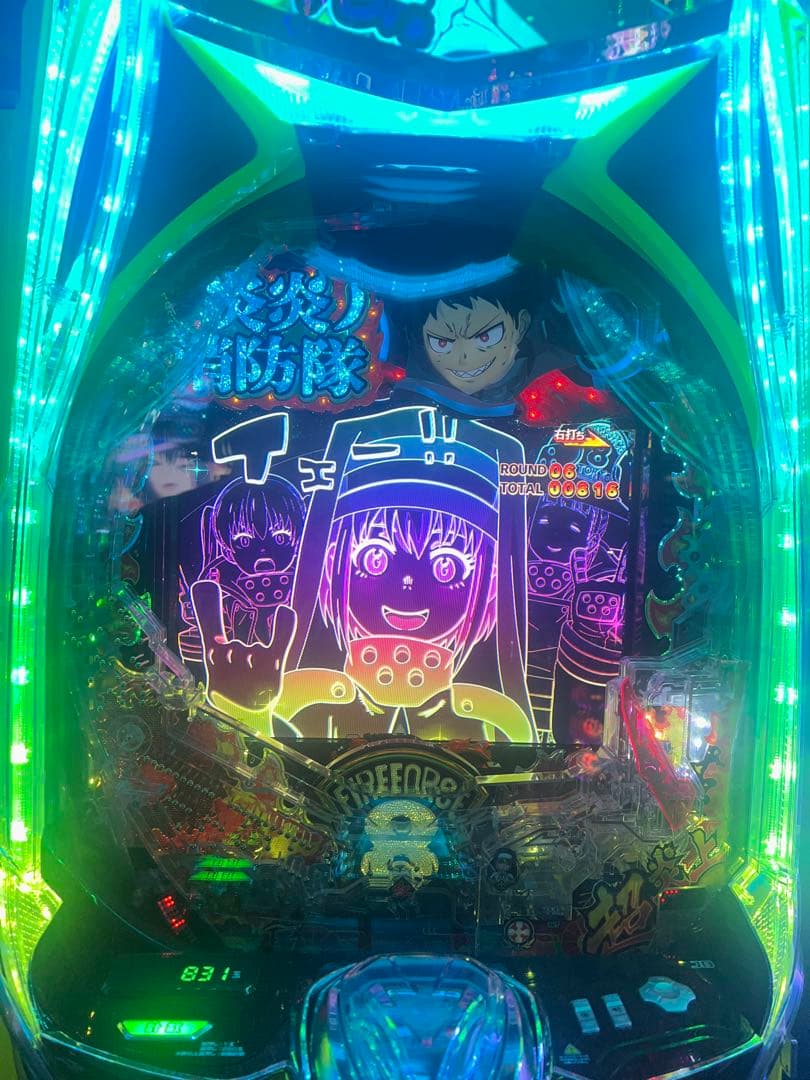 eフィーバー炎炎ノ消防隊2紅丸verスマパチ実機(黄色枠)簡易スマパチユニット付