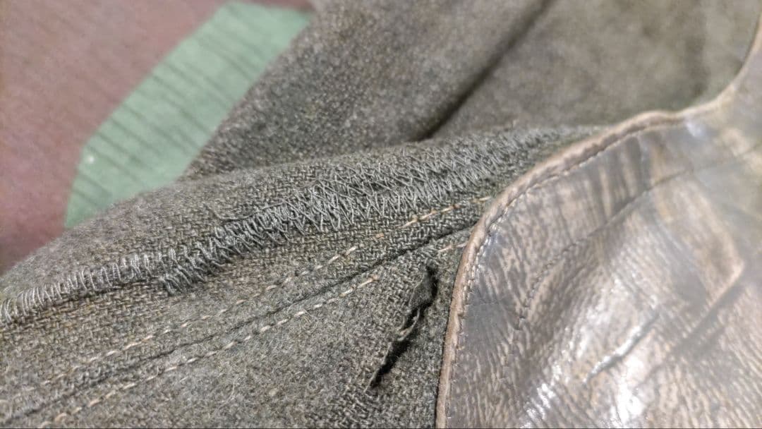 【実物】WWⅡドイツ軍騎兵下士官乗馬ズボン☆革当て付き☆コレクション用