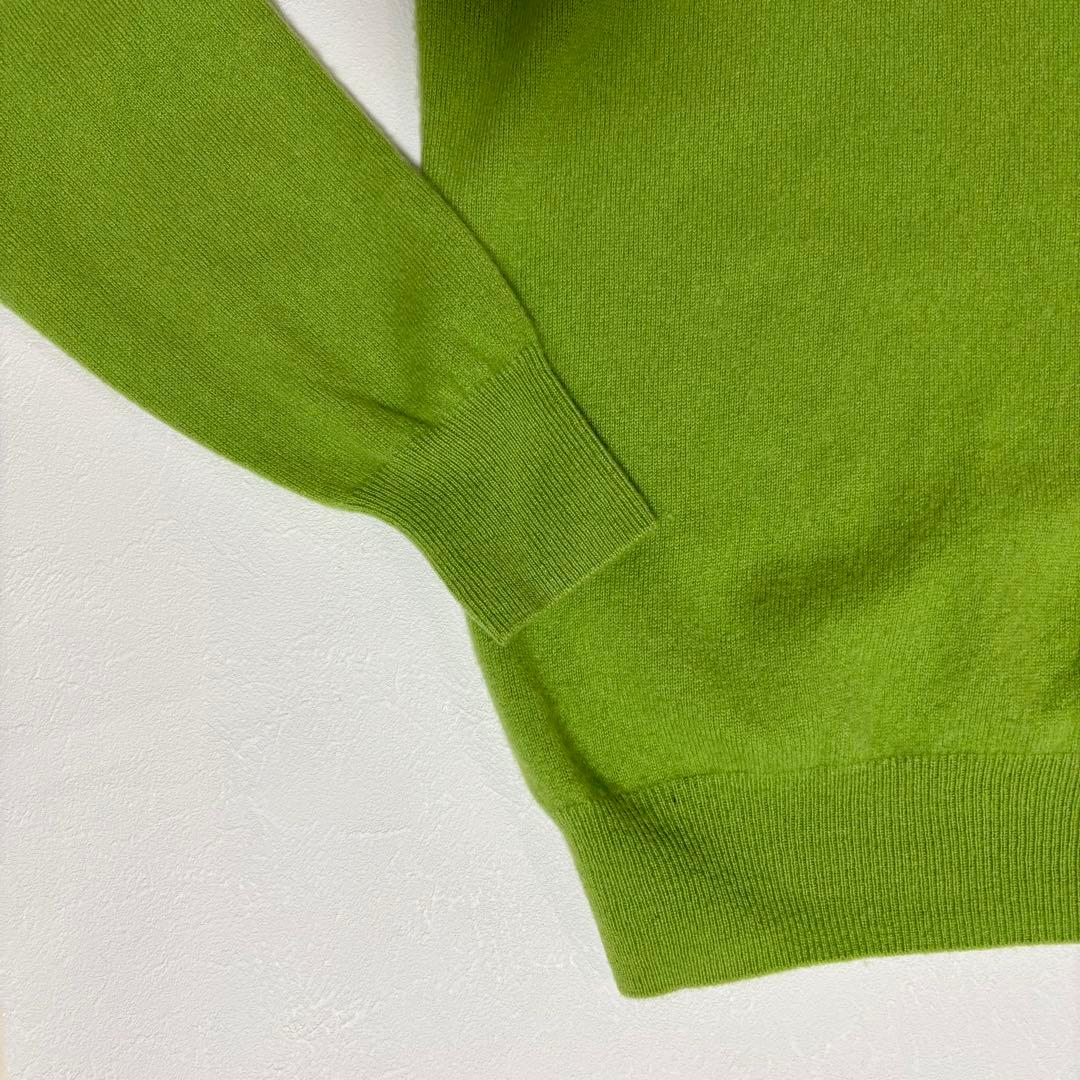 マークアンドロナ カシミヤ100％ タートルネックニット グリーン 46 ゴルフ