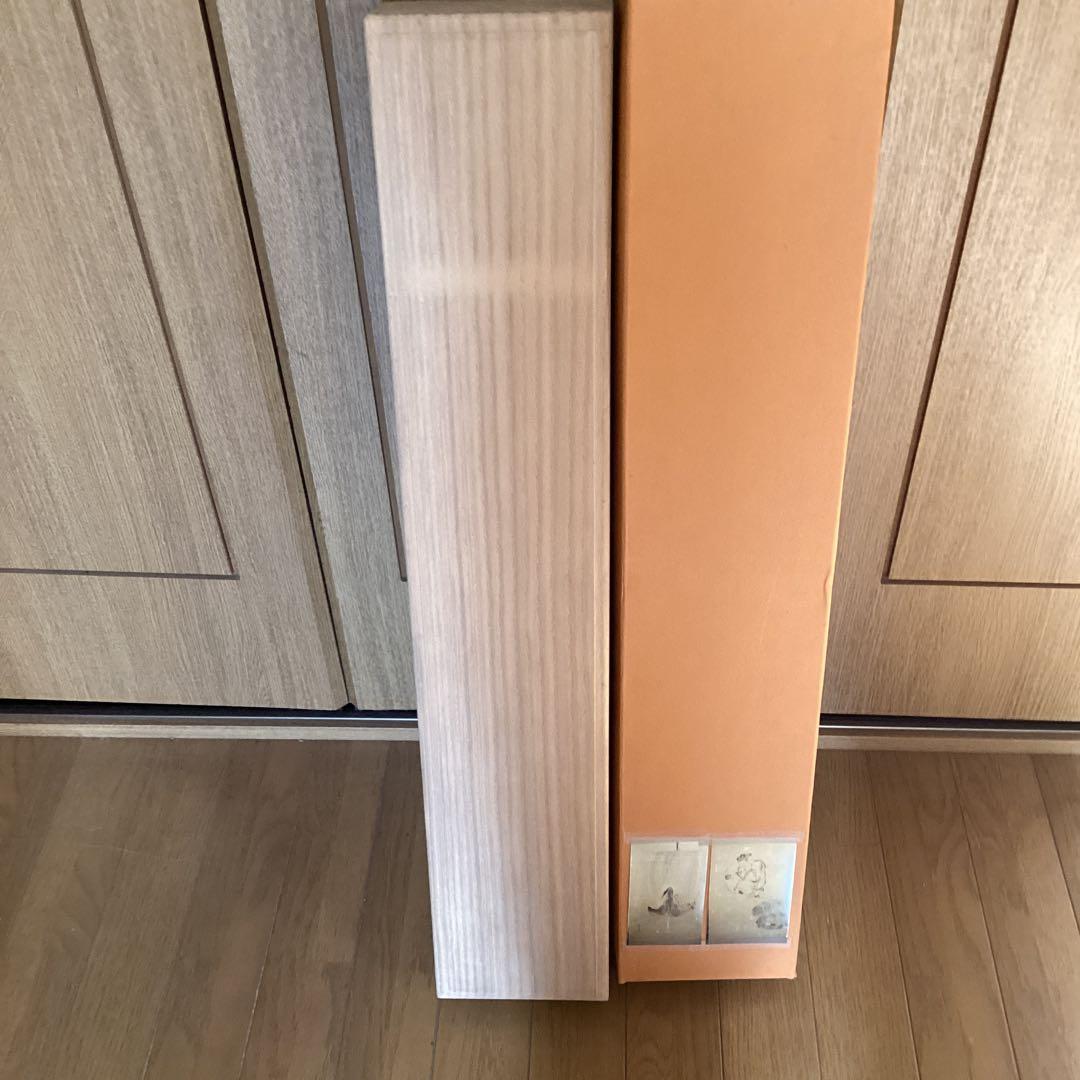 狩野周信　絹本水墨画双幅　【　恵比寿大黒　宝舟図　】　桐箱　タトウ箱　　586