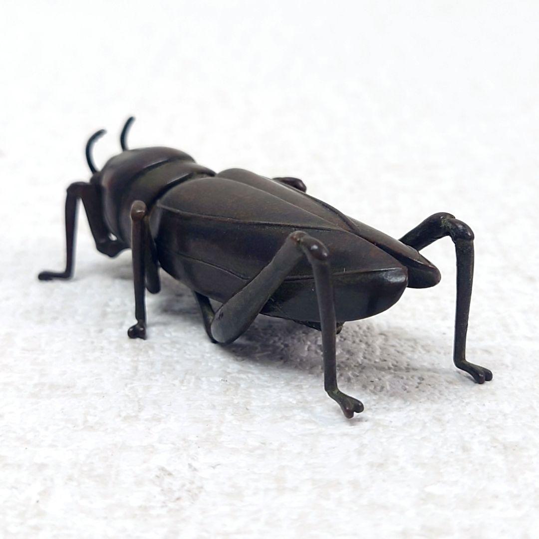 M0112I1 自在置物 銅製 オケラ 螻蛄 銅製置物 銅虫作 置物 オブジェ