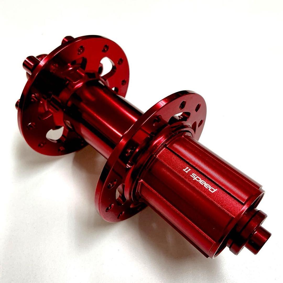 ディスクハブ 100/135mm　レッド　シマノ11速用　超軽量　未使用新品