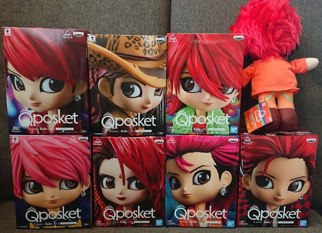 hide qposket ノーマルカラーver 7種 ＋ でっかいぬいぐるみ