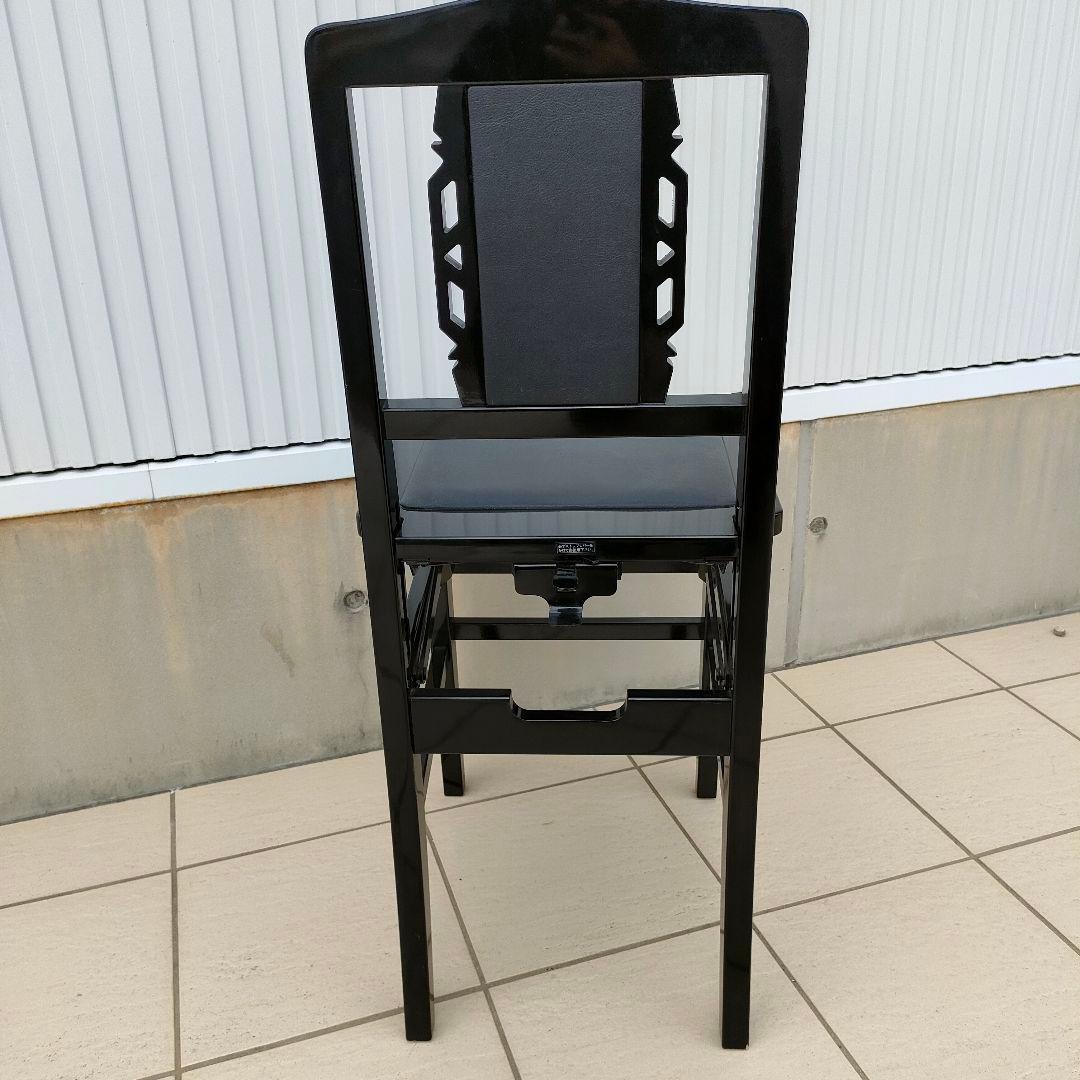 希少 名陽木工 PEACOCK ピーコック ピアノ椅子 背付 木製 高さ調整可能