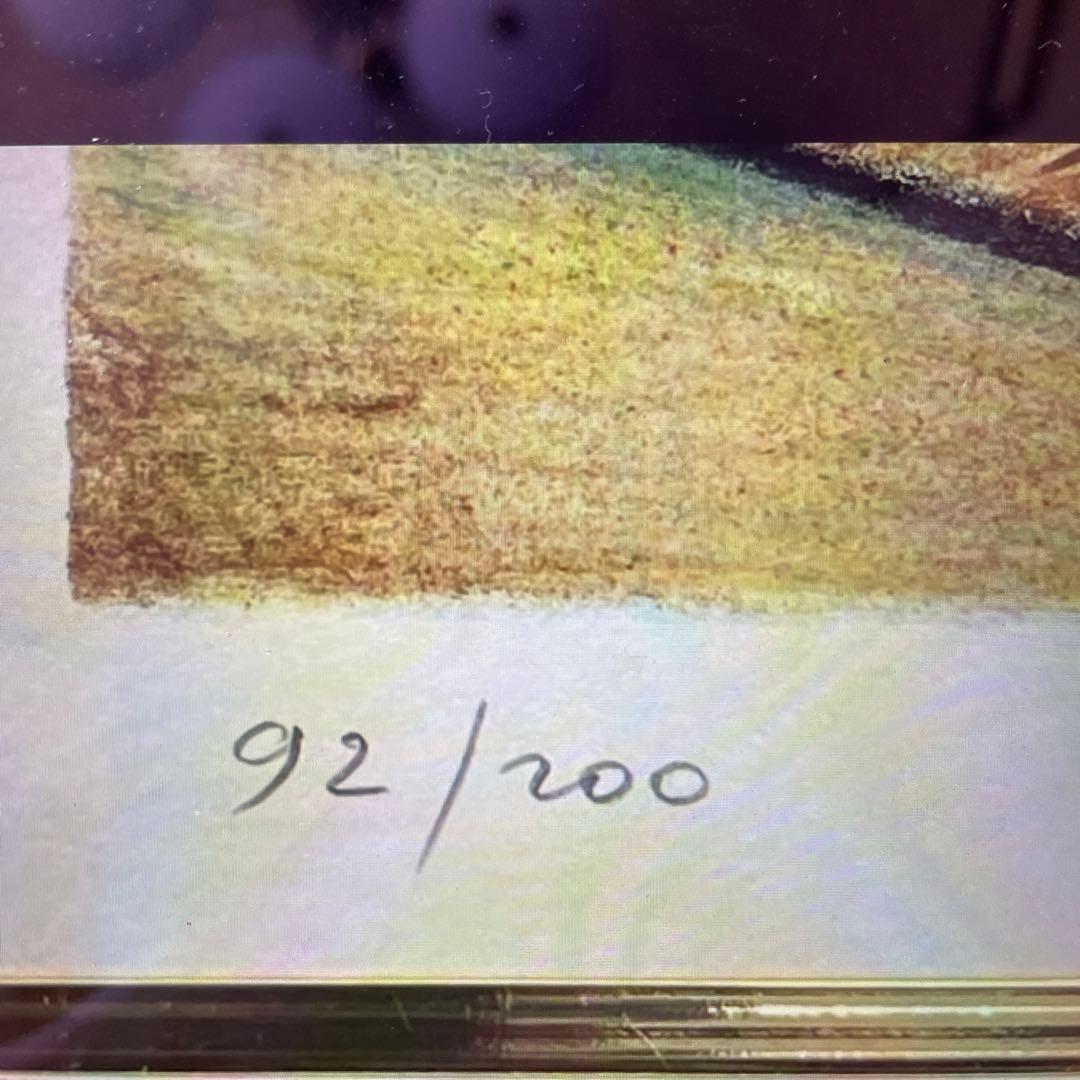 ❤️カシニョールのリトグラフ　(森の中の小舟)72×53cm額100×81cm