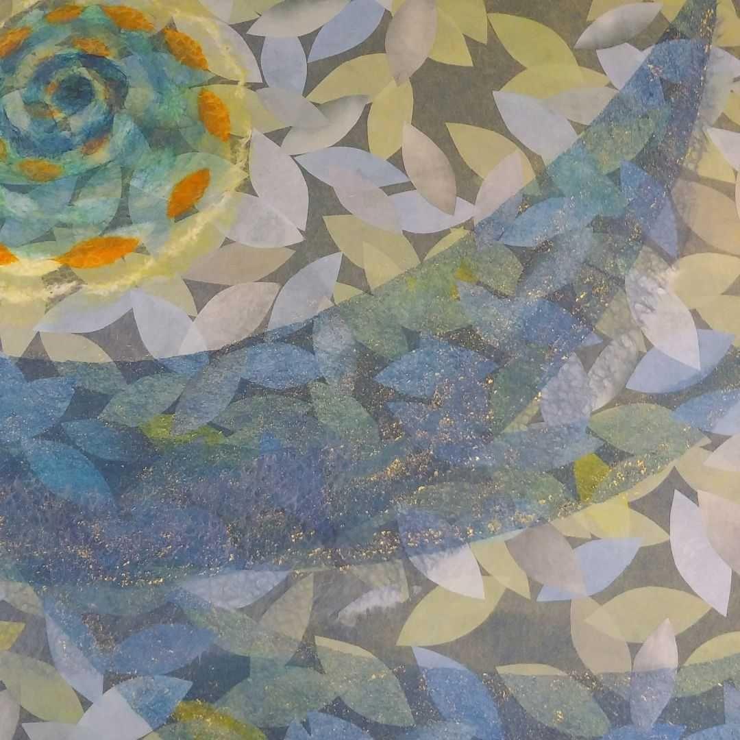 【ちぎり絵】「　動　」　(F20サイズ)　ハンドメイド　暮らしに彩りを