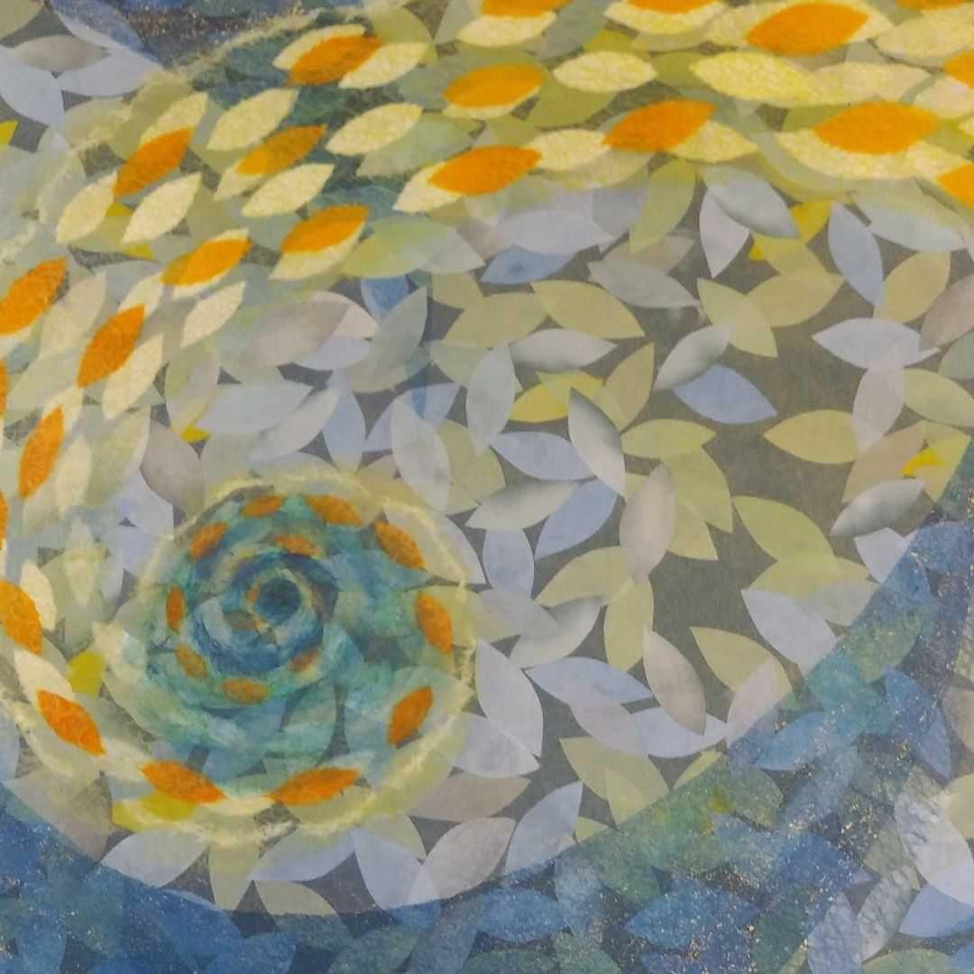 【ちぎり絵】「　動　」　(F20サイズ)　ハンドメイド　暮らしに彩りを