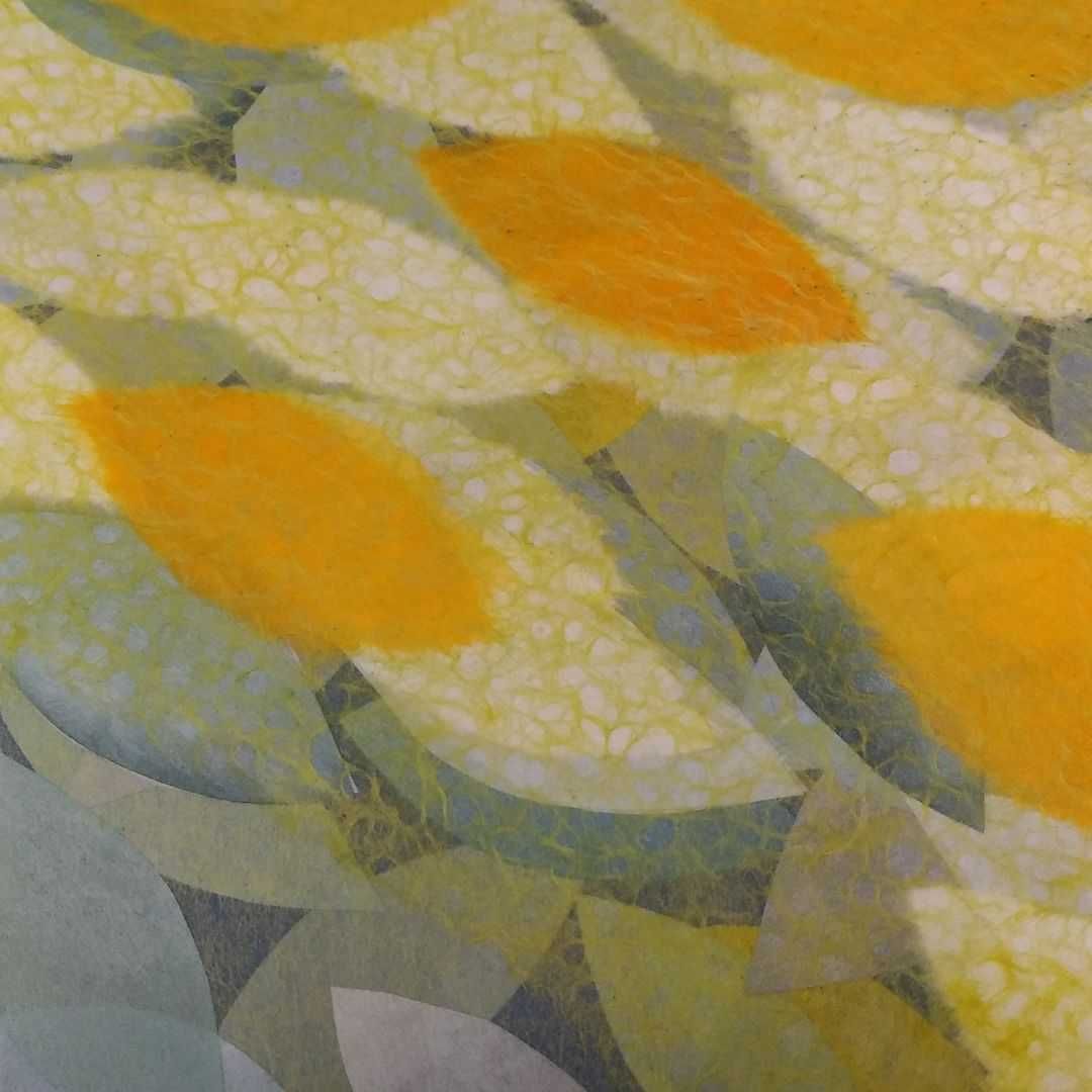 【ちぎり絵】「　動　」　(F20サイズ)　ハンドメイド　暮らしに彩りを