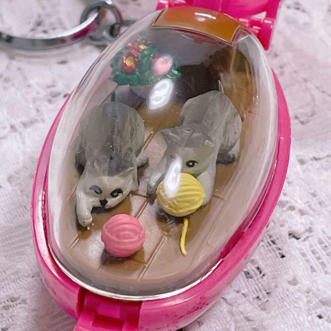 Y2.ねこ　キーホルダー　ゼンマイ　レトロ　ポケットクリッター　タカラ