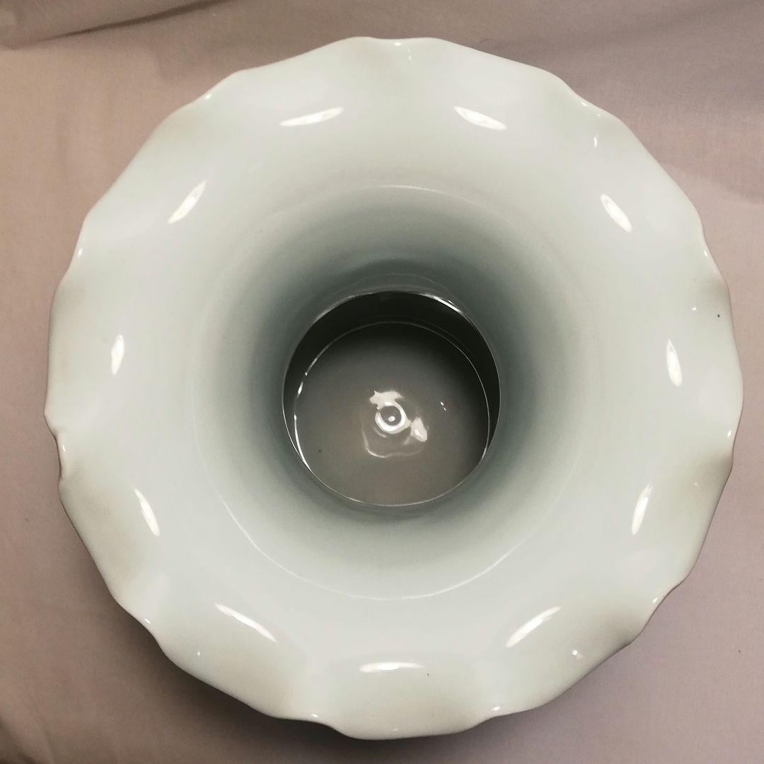 趙京 網目透かし象耳大花瓶 花器 高麗青磁 青白磁 フラワーベース 花入 置物