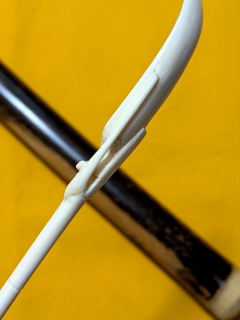 【閉店売り尽し】手彫茶杓　笹之葉型短寸（箱入仕覆寸）