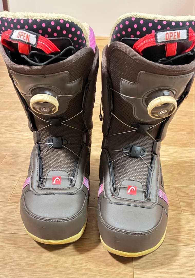 HEAD スノーボードブーツ 23cm ブラウン ピンク BOA システム