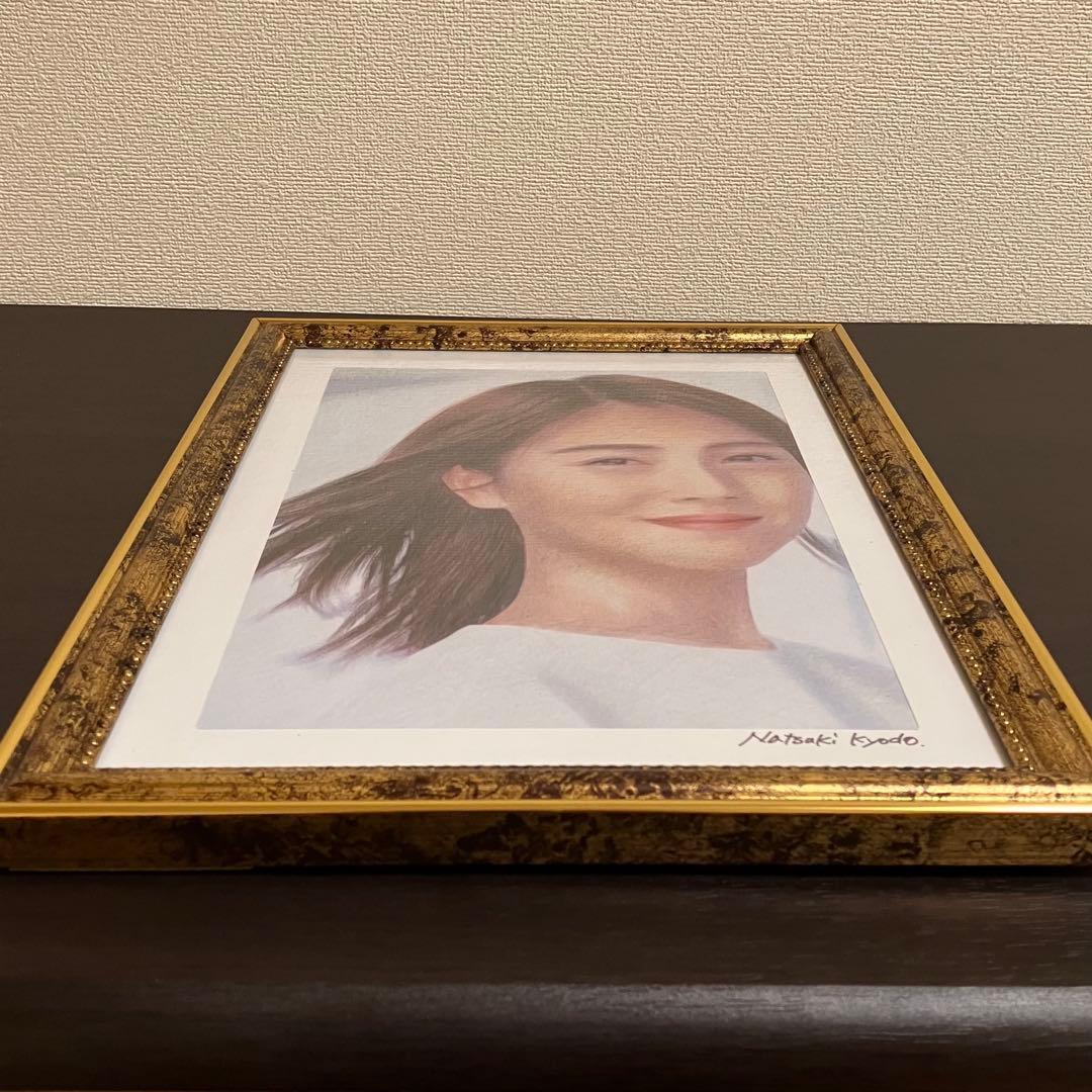 女優画29 額装品　額縁寸法32.7cm×24.0cm　カラー着色　定款付