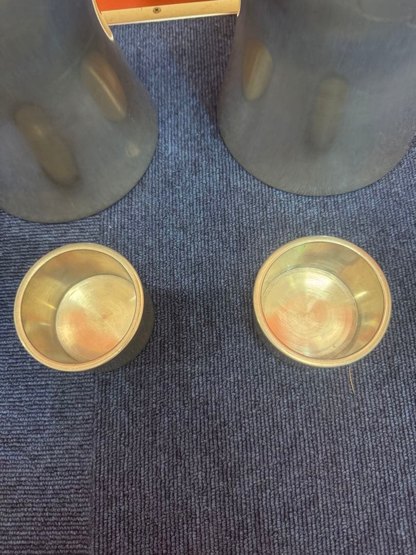 1644 純錫製 岡本謹製　古錫瓶子一対　酒器　32cm 時代物