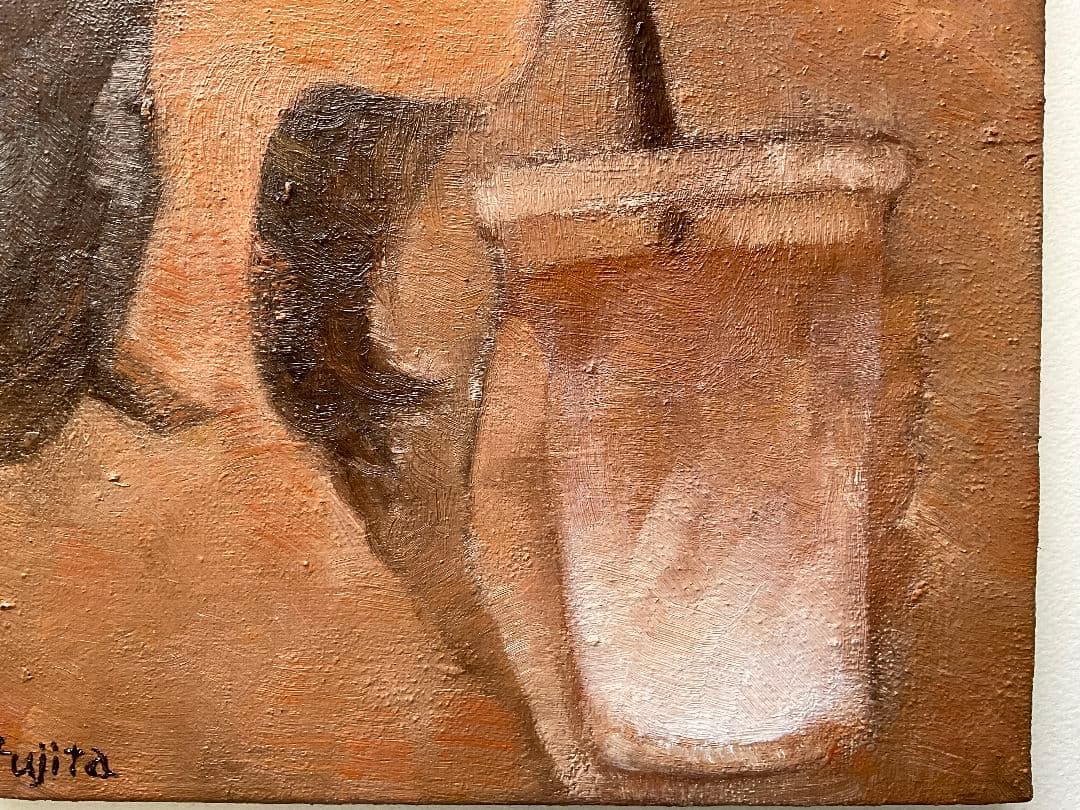 油彩画　アイスカフェラテ