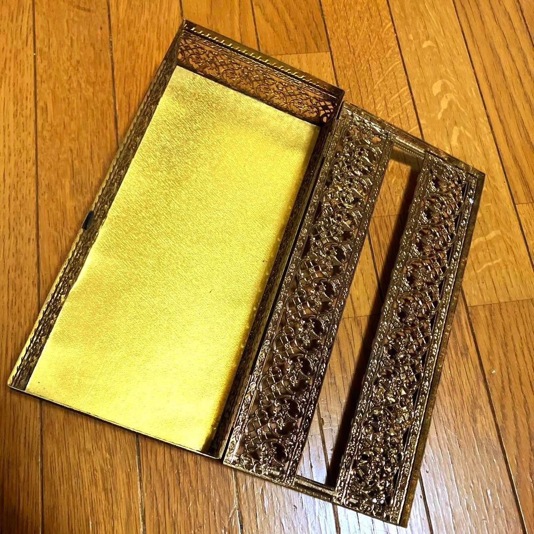 MATSON マトソン バラ アンティーク 金 ゴールド ティッシュケース 花