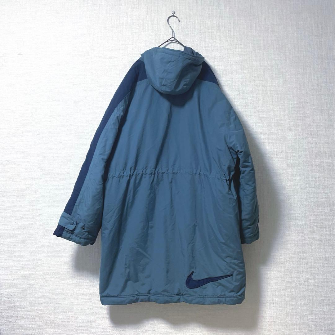 【稀少】90s 銀タグ NIKE ナイキ　刺繍　ベンチコート　キルティング　XL