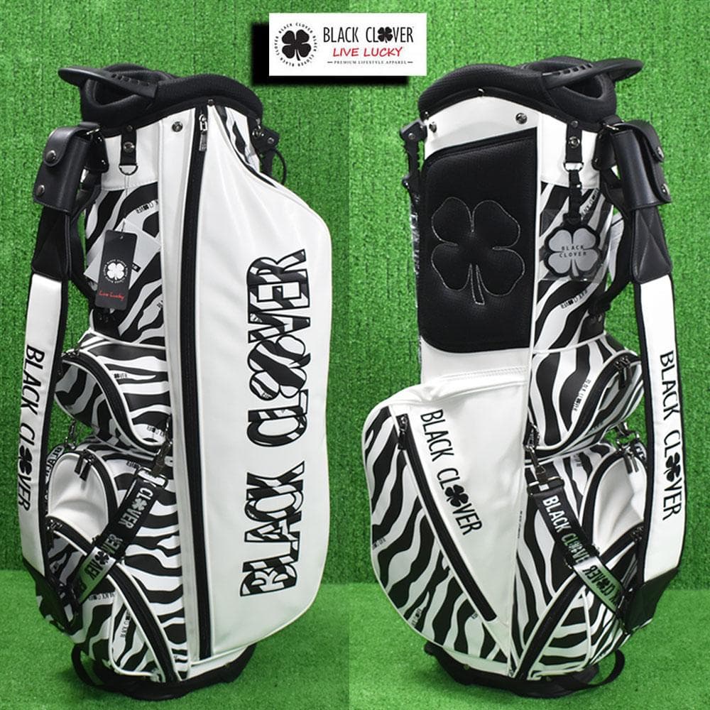 Black Clover/ラッククローバー キャディバッグ８型【ゼブラ】新品！
