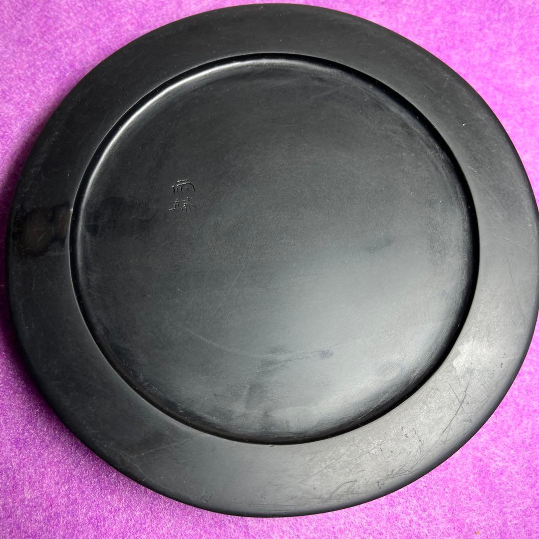 ⭕️雨端硯　五寸胴張丸硯　大型特殊研　直径150mm大　マニア