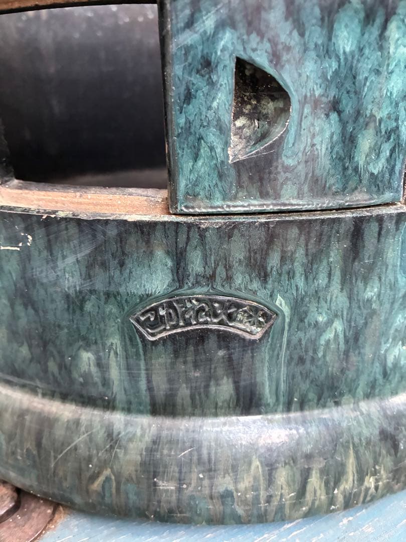 大型 陶器製 こがね火鉢 刻印あり 直径約50cm 信楽焼系 庭 オブジェ