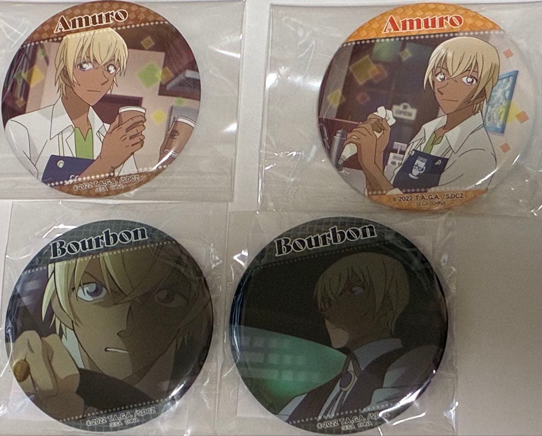 セガラッキーくじ　ゼロの日常　安室透　バーボン　缶バッジ　セット