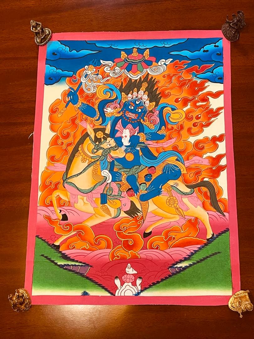 パルデン・ラモ Palden Lhamo 肉筆画 タンカ 曼荼羅 手描き 新品