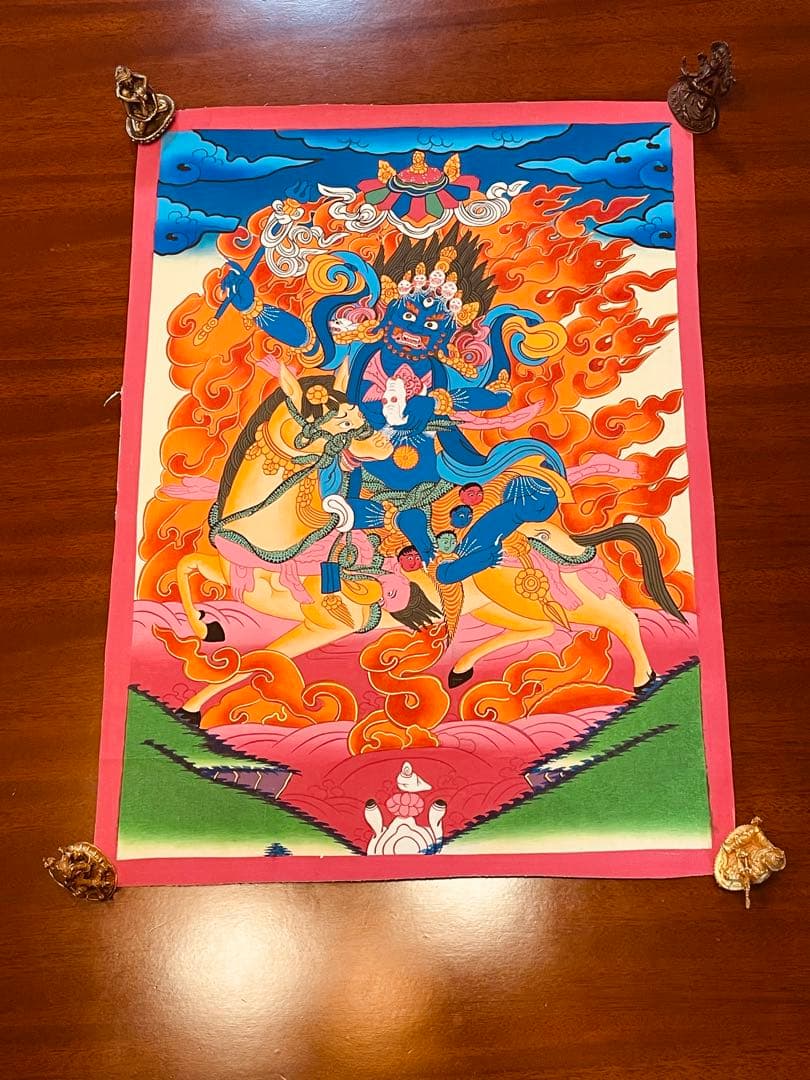 パルデン・ラモ Palden Lhamo 肉筆画 タンカ 曼荼羅 手描き 新品