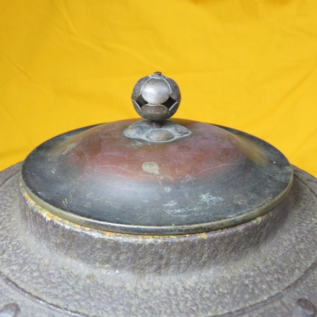 茶釜 茶道具 茶器 木箱 共箱か 風炉釜 手丸