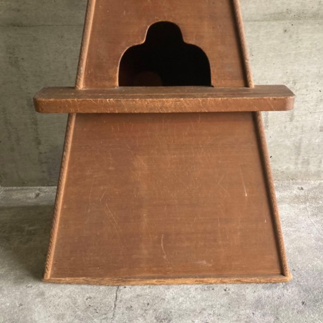 古い味のある大きな踏み台 置物台 花台 飾り棚 ラック 大型 特大 木製 レトロ