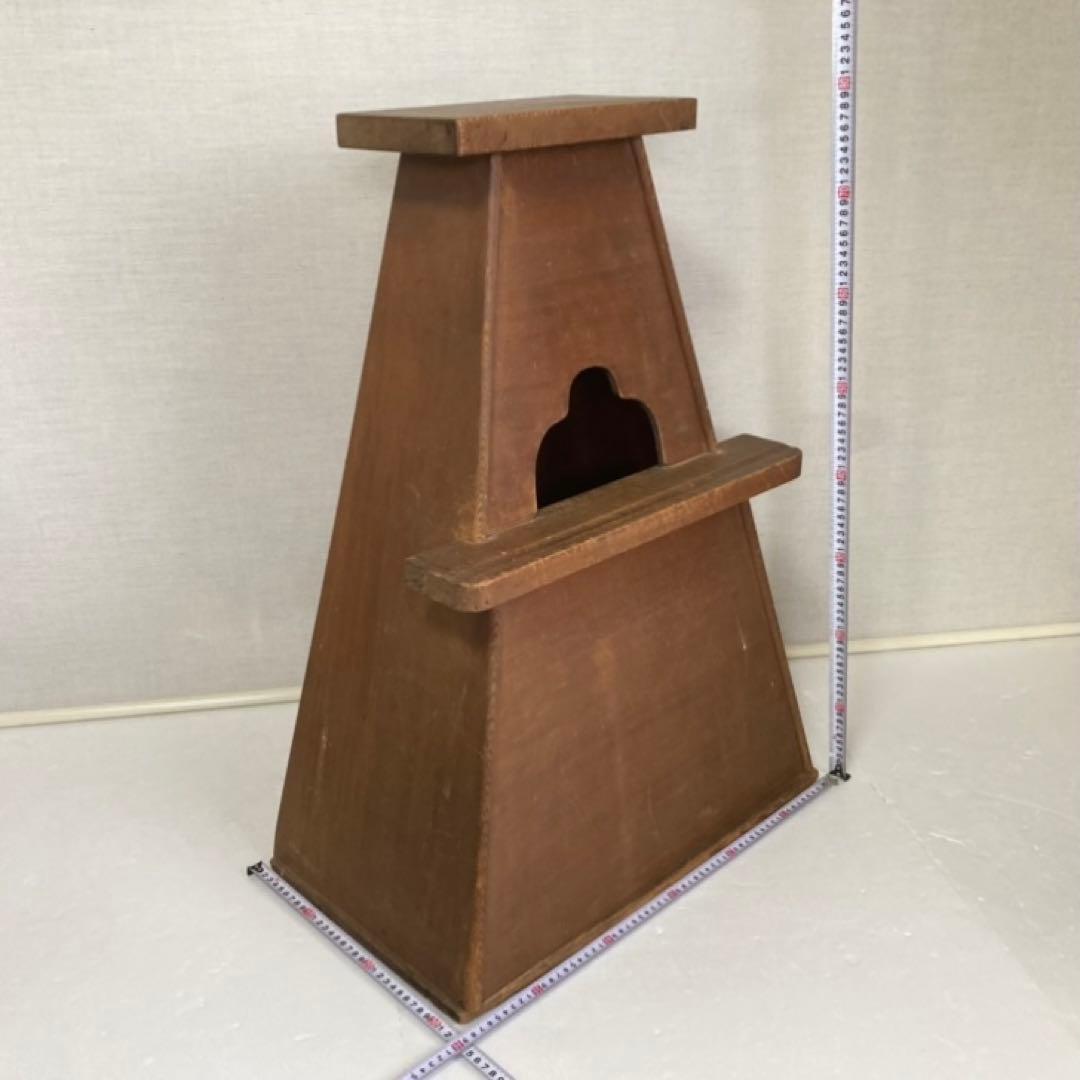 古い味のある大きな踏み台 置物台 花台 飾り棚 ラック 大型 特大 木製 レトロ