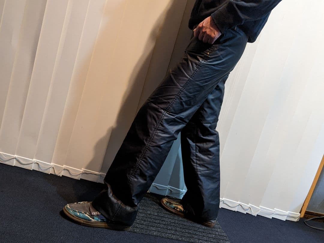 DOLCE　中綿　ダウン　系　ロングパンツ　ナイロン　保温　防寒　黒　　スポーツ