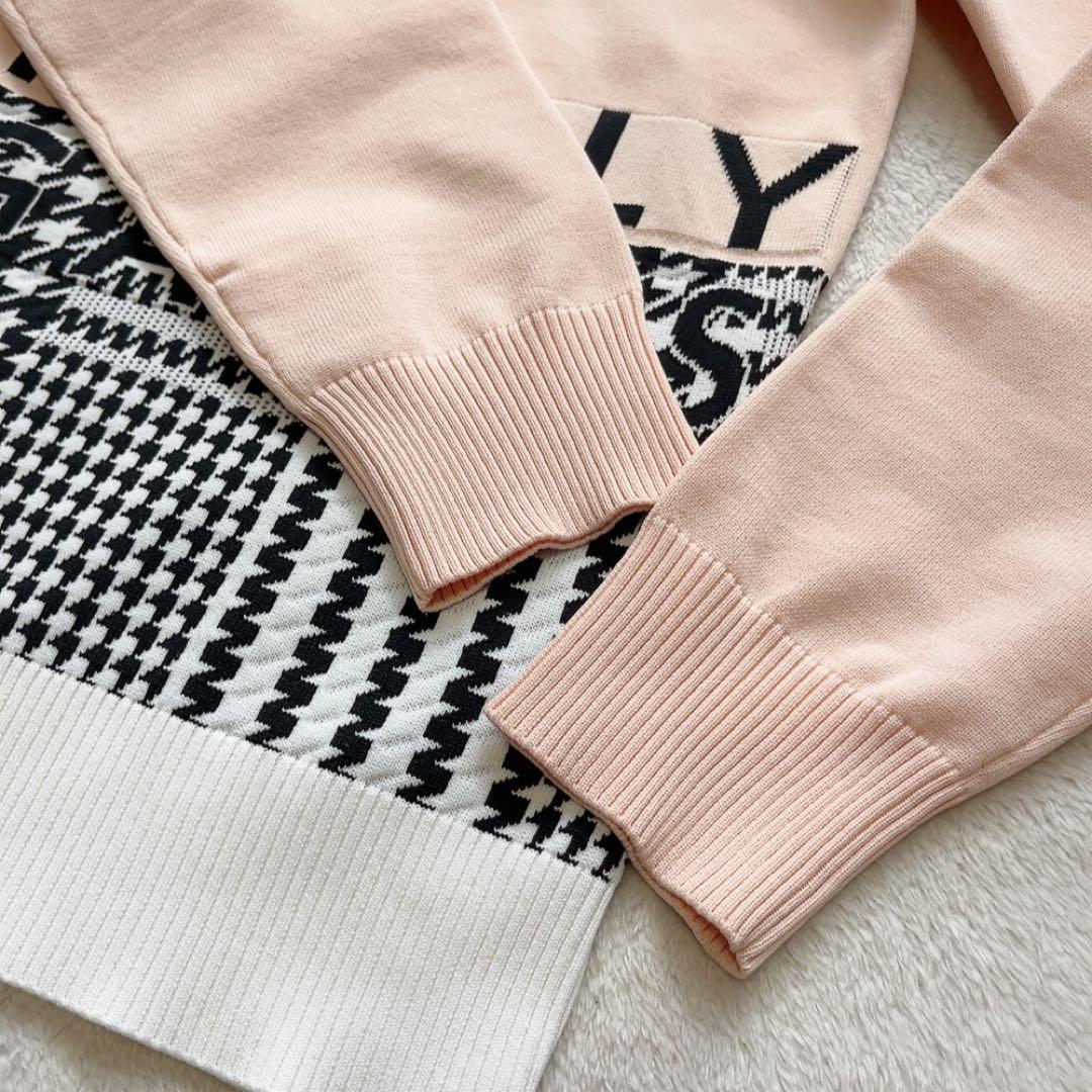 極美品　パーリーゲイツ　千鳥　グレンチェック　ピンク　ブラック　ニット