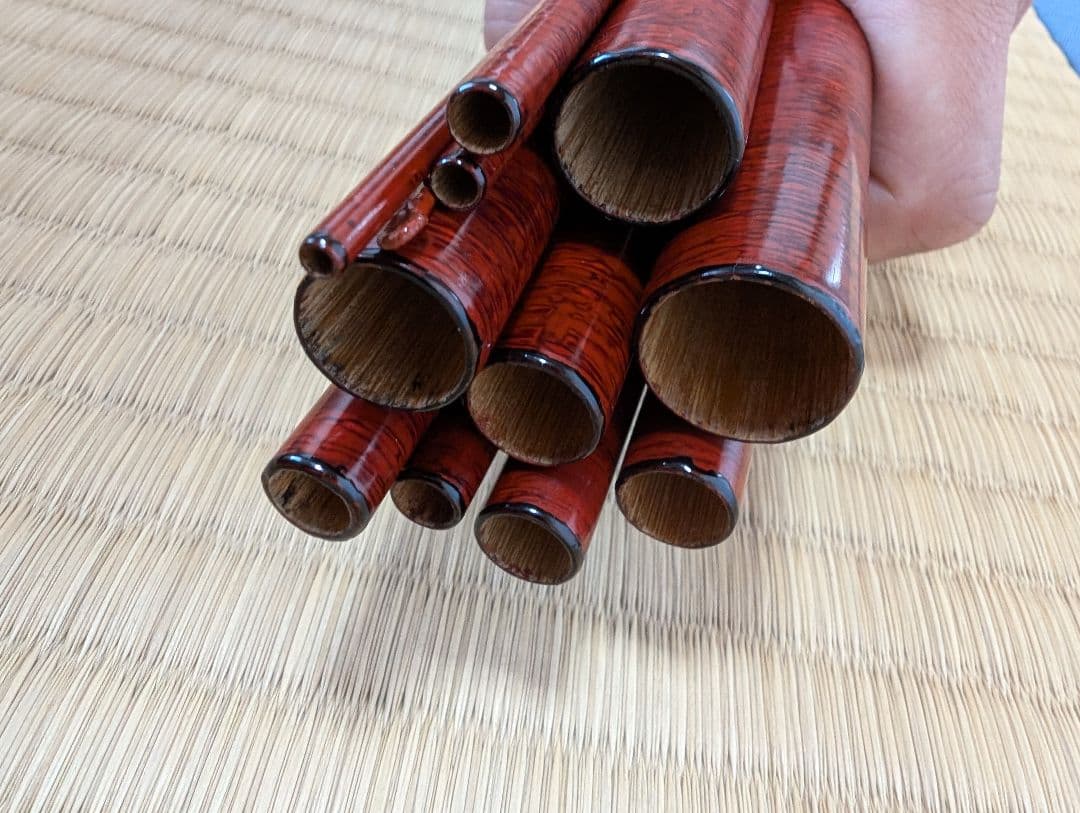 小継ぎ竹竿　銘「竿福」12尺　 継ぎ数12本　３本仕舞　40ｃｍ