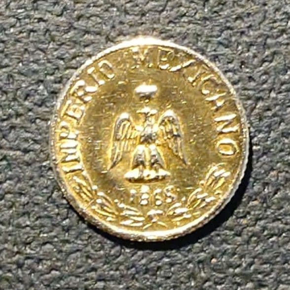 1865年メキシコマクシミリアン1ペソ金貨