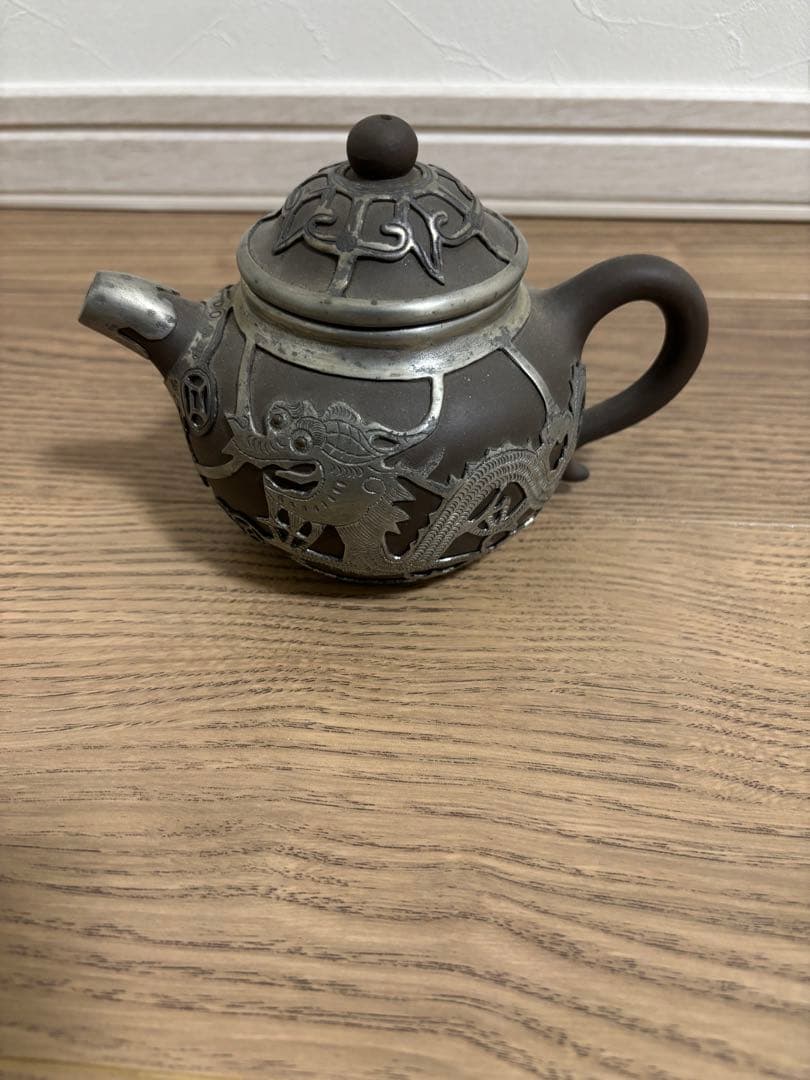 ドラゴン彫刻 ティーポット　骨董品