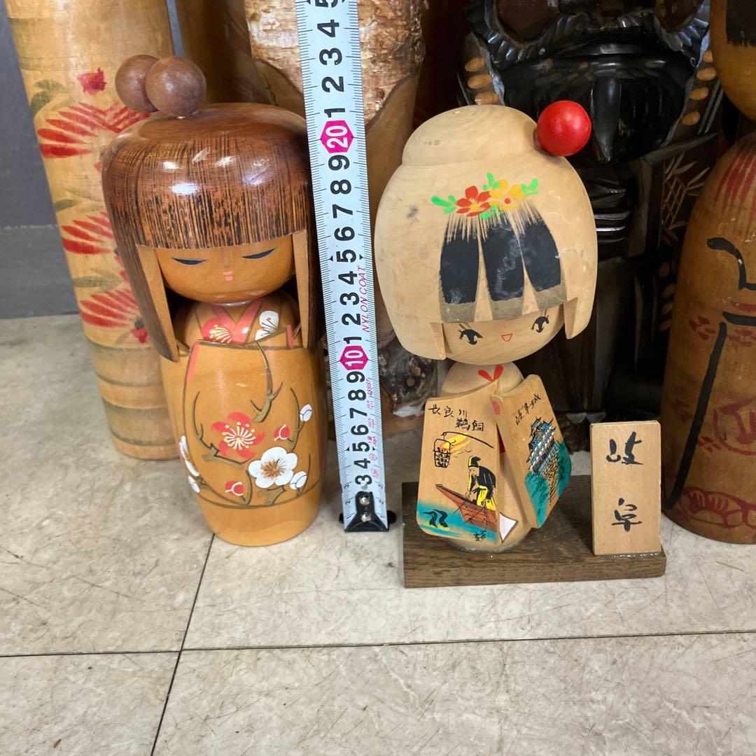 D-3 昭和レトロ 木製 こけし 小芥子 ニポポ 14体セット まとめ売り