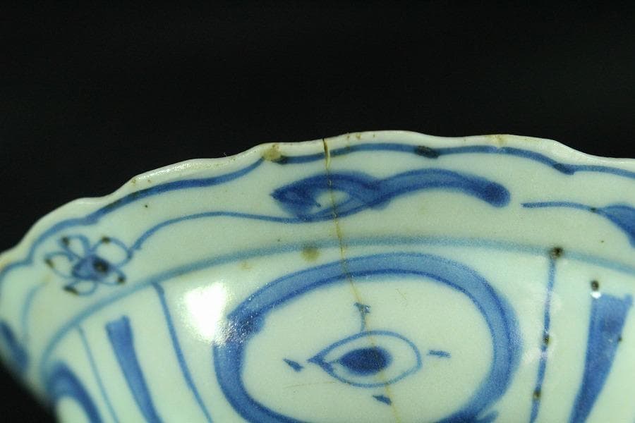 中国美術 染付 芙蓉手 碗 揃 五件(K-XA690)