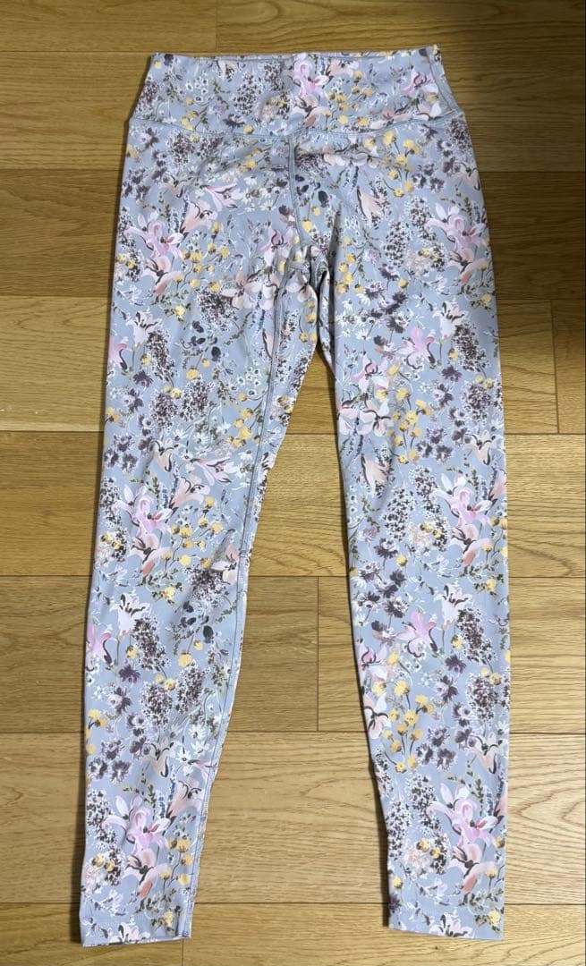 チャコット　花柄　レギンス　L バレエ　ヨガ　ピラティス　水色