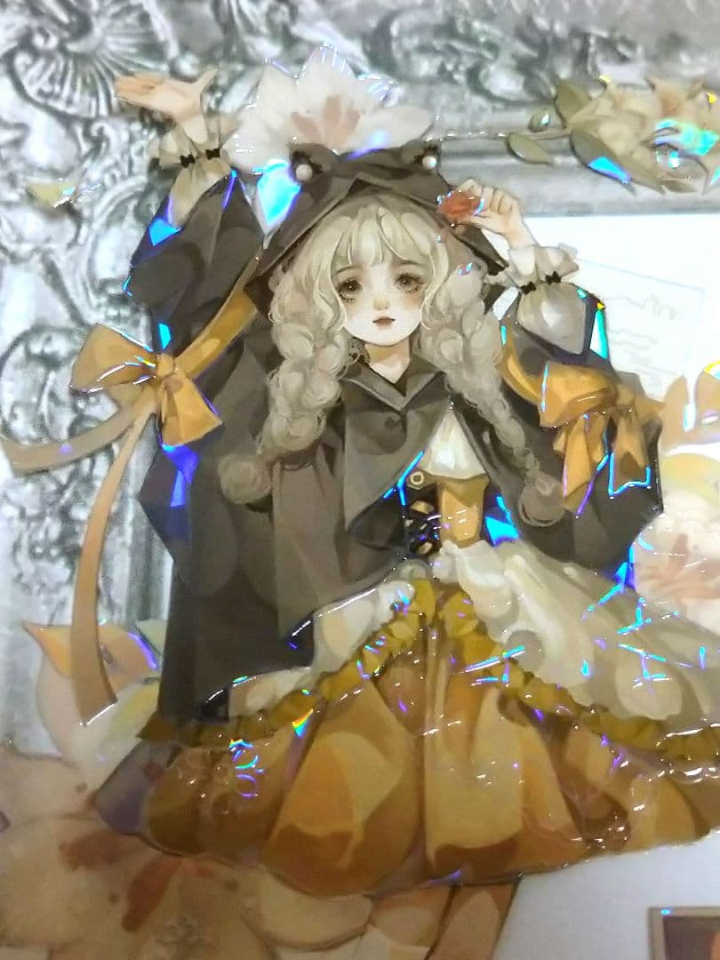 J666＃花姗翩翩(贝壳光)一木一横切り売り海外人物マステ女の子