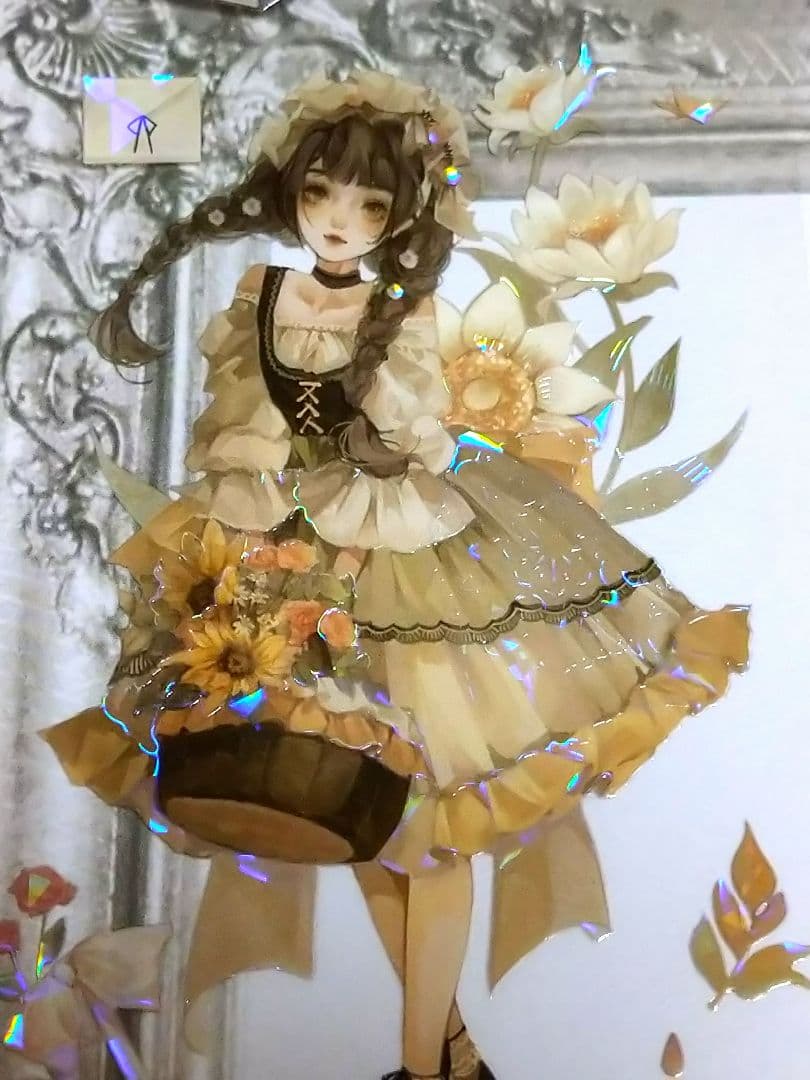 J666＃花姗翩翩(贝壳光)一木一横切り売り海外人物マステ女の子