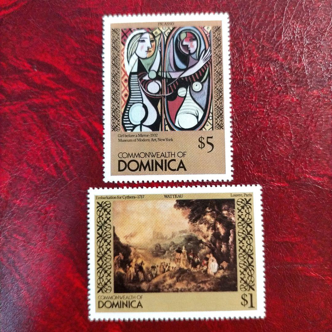 1532 外国切手 ドミニカ 1982 絵画美術切手6種+小型シート1種