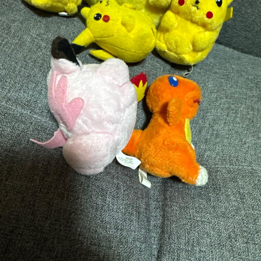 希少　TOMY ポケモン♡ピカチュウ　ヒトカゲ　ピッピぬいぐるみ合計5匹　レトロ