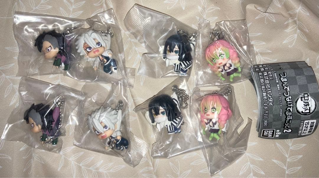 鬼滅の刃 つまんでつなげてマスコット2コンプ 不死川兄弟 甘露寺蜜璃 伊黒小芭内